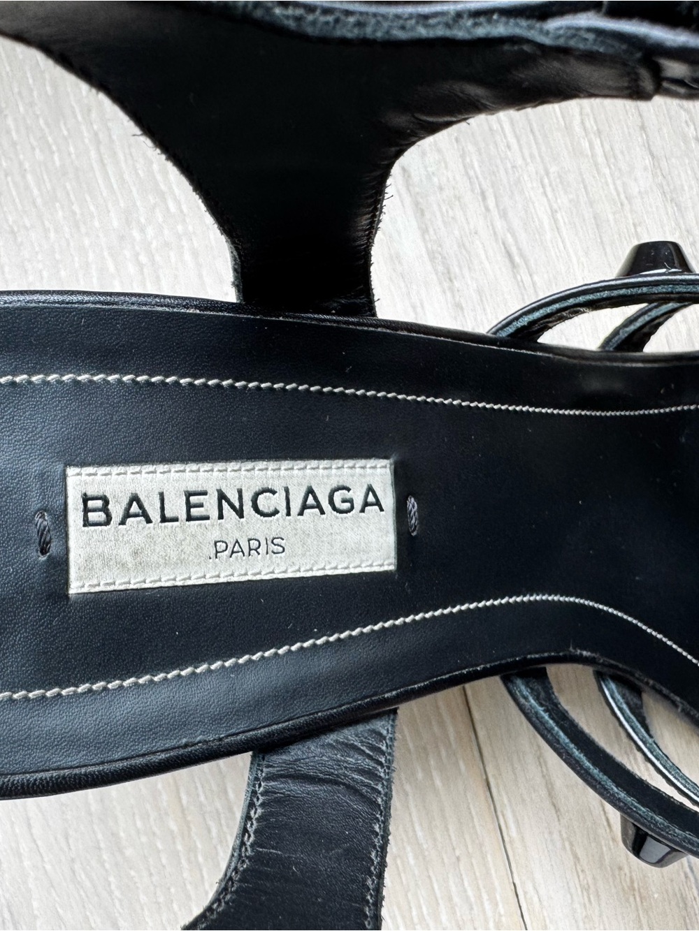 Balenciaga Black Studded Multi-Strap Heels - Picture 7 of 8